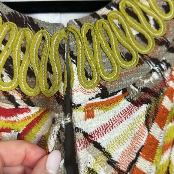 Chico's Odina Brushed Kat Floral Cotton 3/4 Sleeve Jacket Size XL - Picture 4 of 9